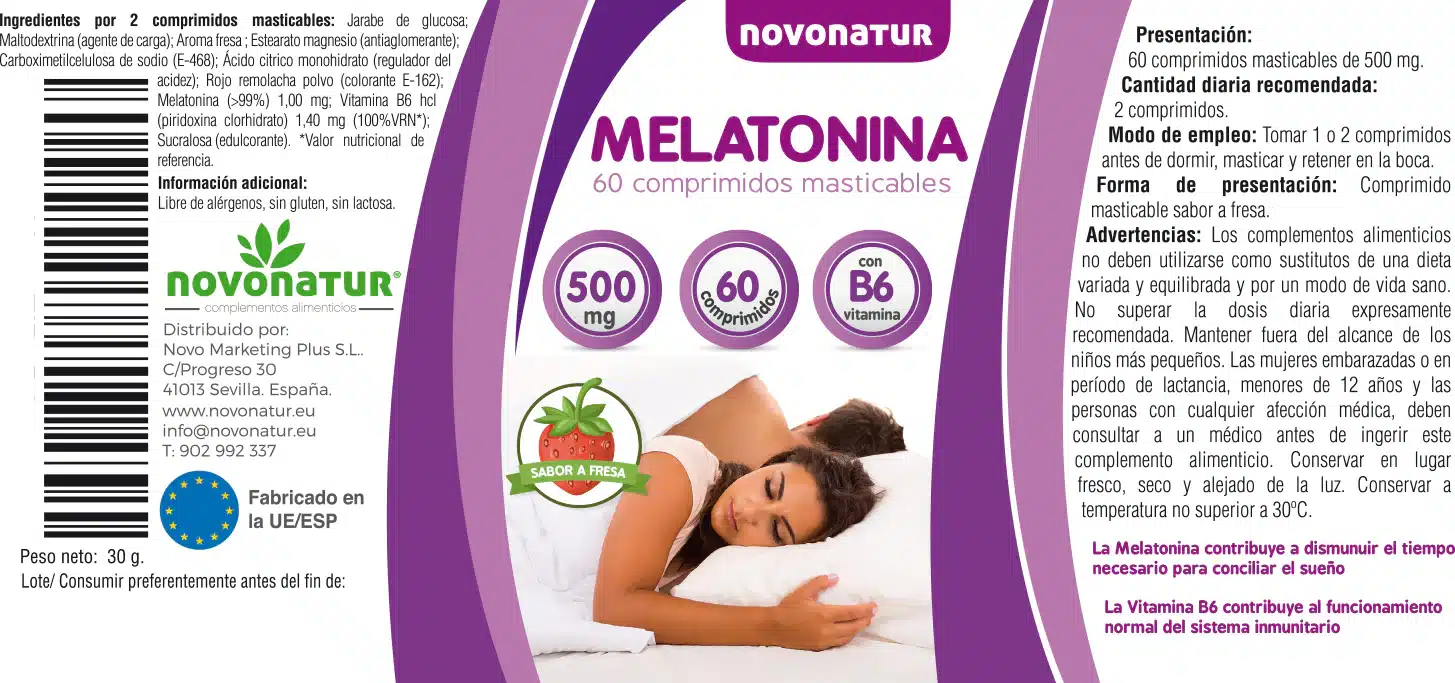 Melatonina masticable + B6 - Imagen 5