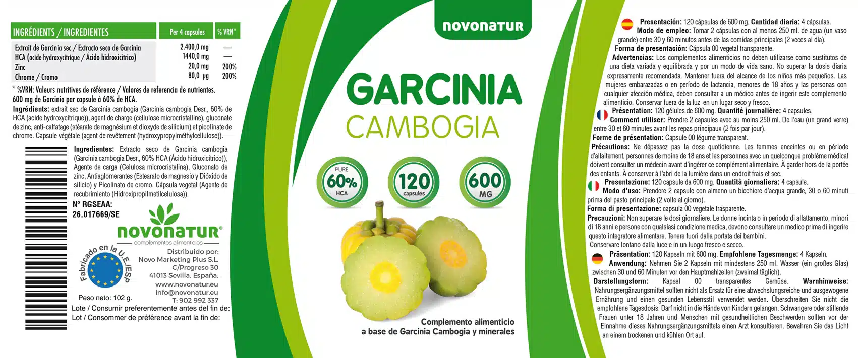 Garcinia Cambogia + Zinc y Cromo - Imagen 5