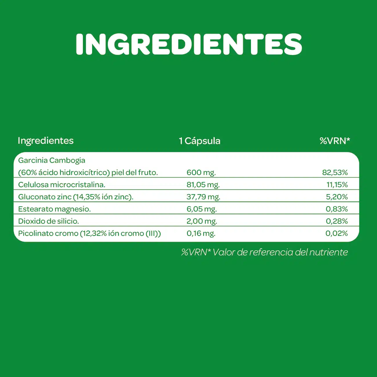 Garcinia Cambogia + Zinc y Cromo - Imagen 3