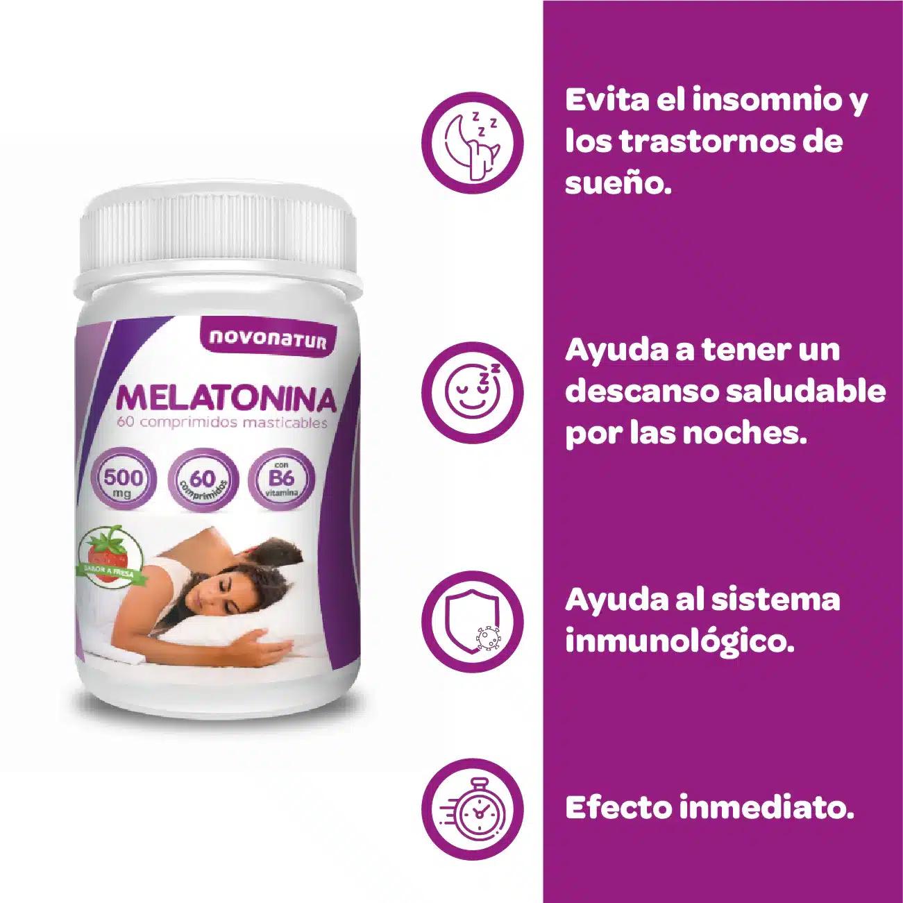 Melatonina masticable + B6 - Imagen 2