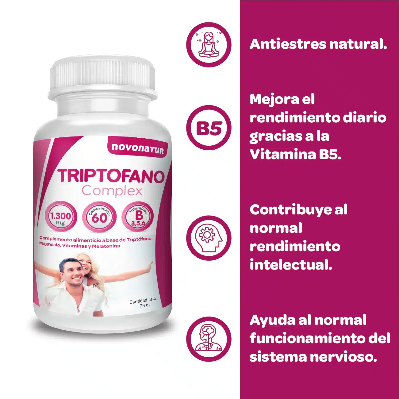 Triptófano + Magnesio + Espirulina + Melatonina - Imagen 2