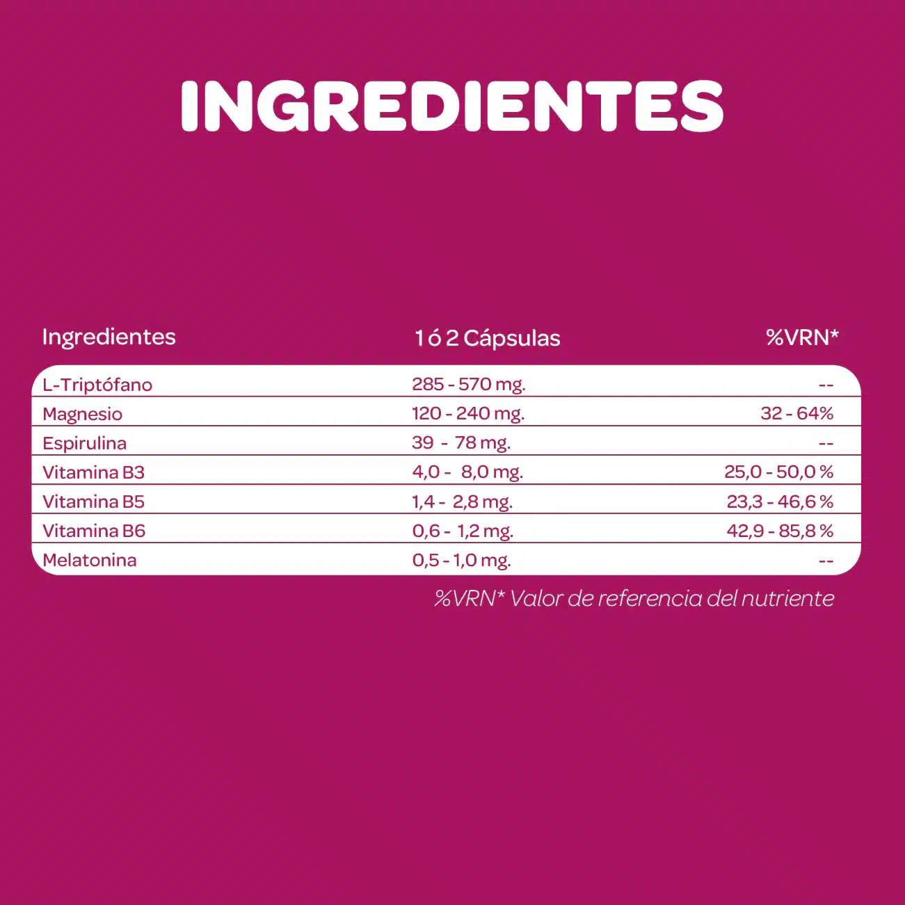Triptófano + Magnesio + Espirulina + Melatonina - Imagen 3