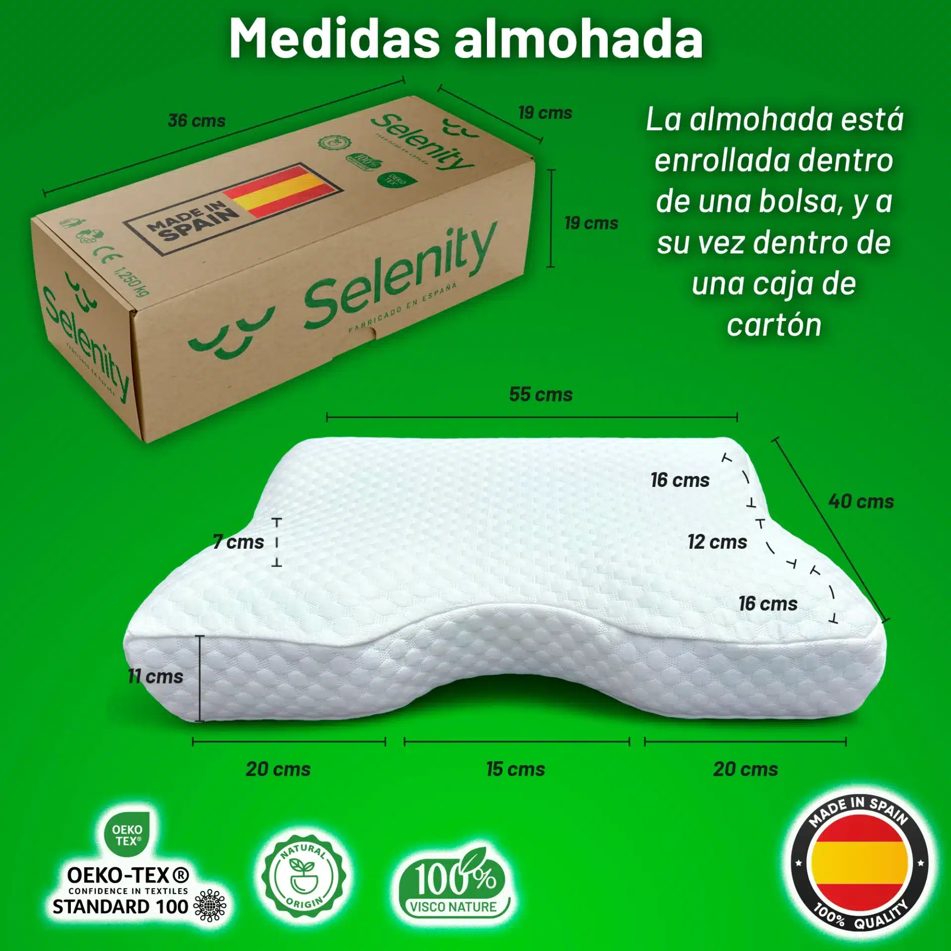 Almohada cervical ergonómica Selenity - Imagen 7